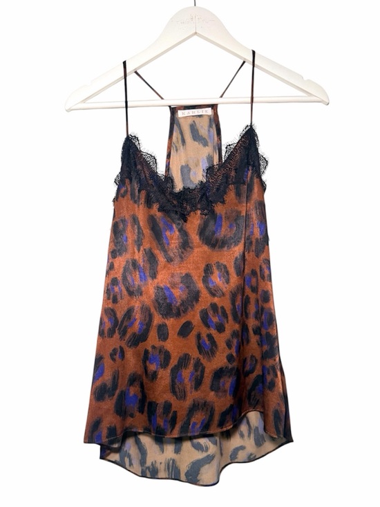 Karlie Tops - Karlie Satin Animal-Print Cami in Brown and Blue